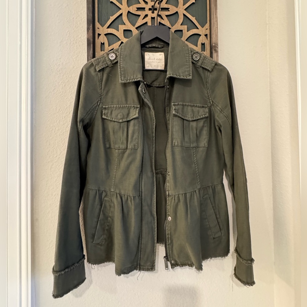Alter'd State Army Green ruffle jacket